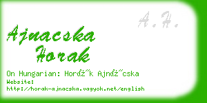 ajnacska horak business card